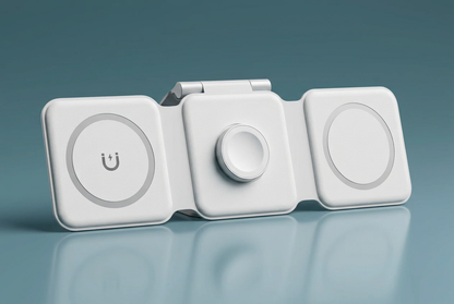 3-in-1 charger with blue-gray background