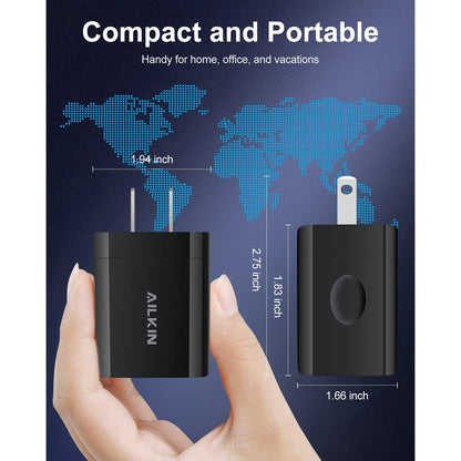 USB C Wall Charger Block,20W PD C Type Wall Chargers for Iphone Charger Fast Charging Block Charger Plug Power Adapter USB C Brick Cube Box,Black